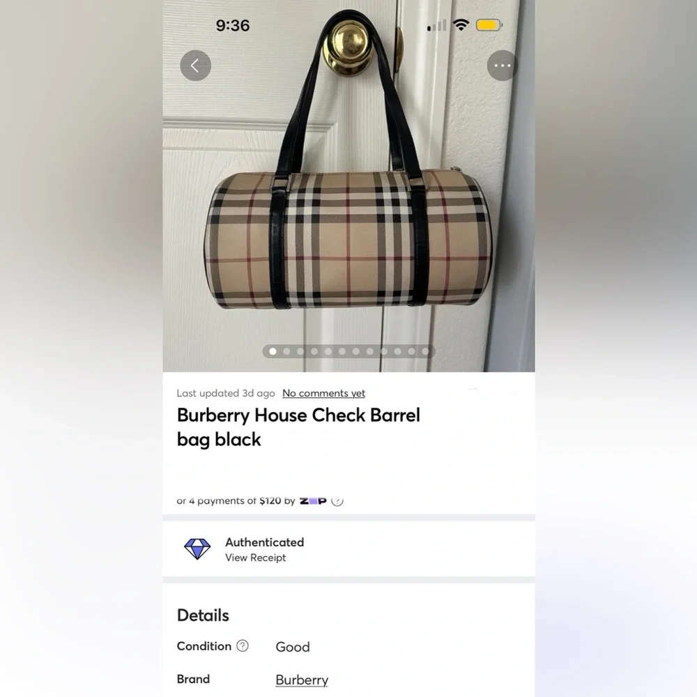 Burberry House Check Barrel bag black with dustbag - Picture 14 of 14